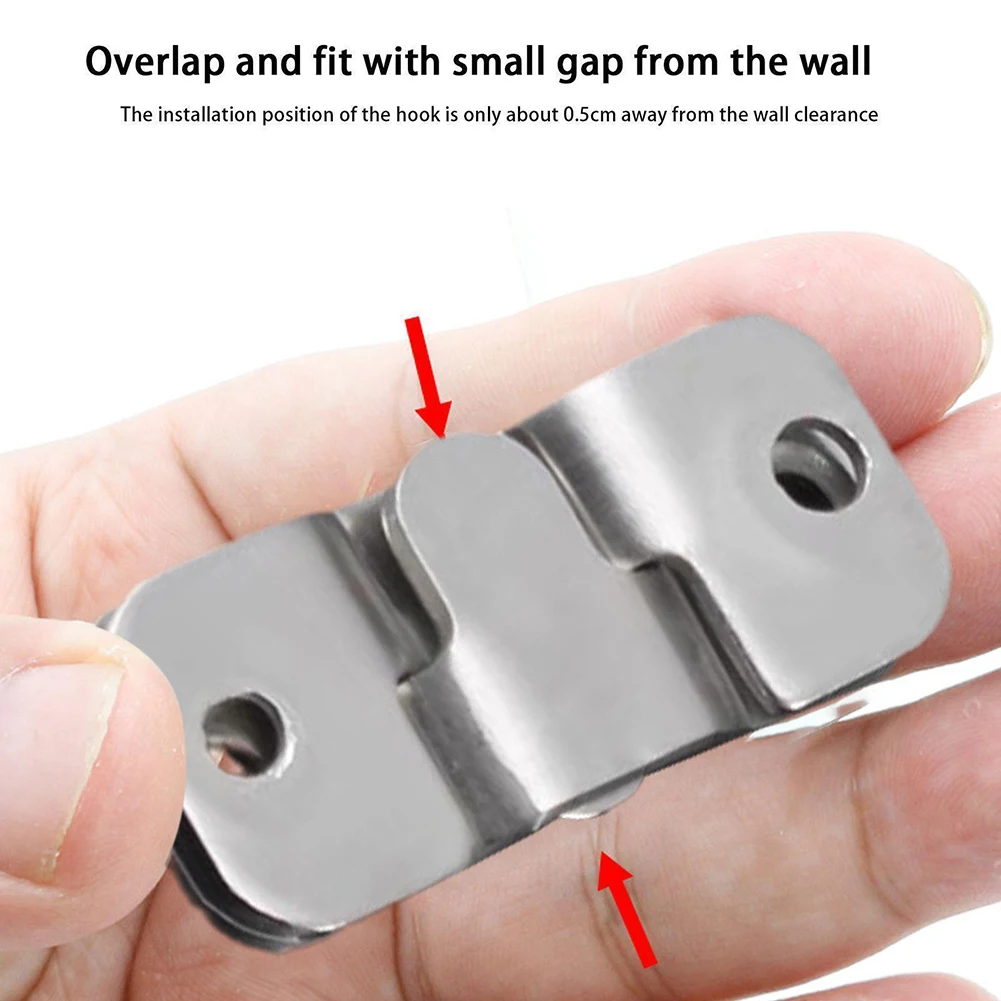 

Stainless Steel Set Photo Frame Hook Hanging Heavy Duty Picture Frame Hanger Pendant Interlocking Hanging Fasteners Connector
