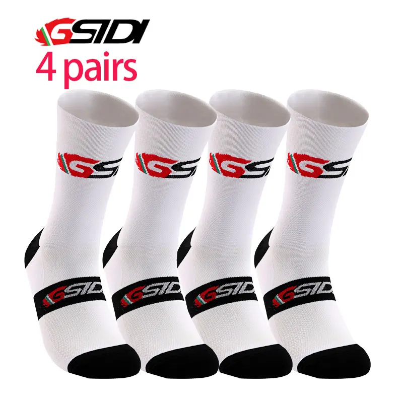 GSIDI 4 Pirs Cycling socks Men Outdoor Sports Socks Bike Professional Road Mtb Men Women Compression Racing running Bicycl