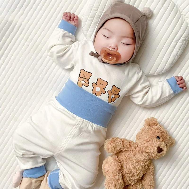 Baby Clothes Autumn Winter Pajama Set Bottom Underwear Two-piece Set Cotton Boy Long Sleeves Outfit 2pcs