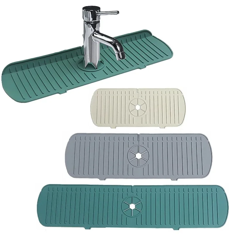 Kitchen Faucet Splash Pad Silicone Sink Faucet Splash Guard Mat Sponge Drain Rack Countertop Protector for Bath Kitchen Gadgets sink splashproof pad,sink splash guard