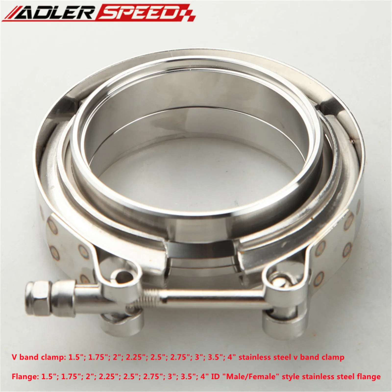 Qiilu Auto V-Band Klem Flens, 304 Roestvrij staal Universele Auto V-Band Klem Uitlaat Downpipe Flens Kit (3.0inch-76mm