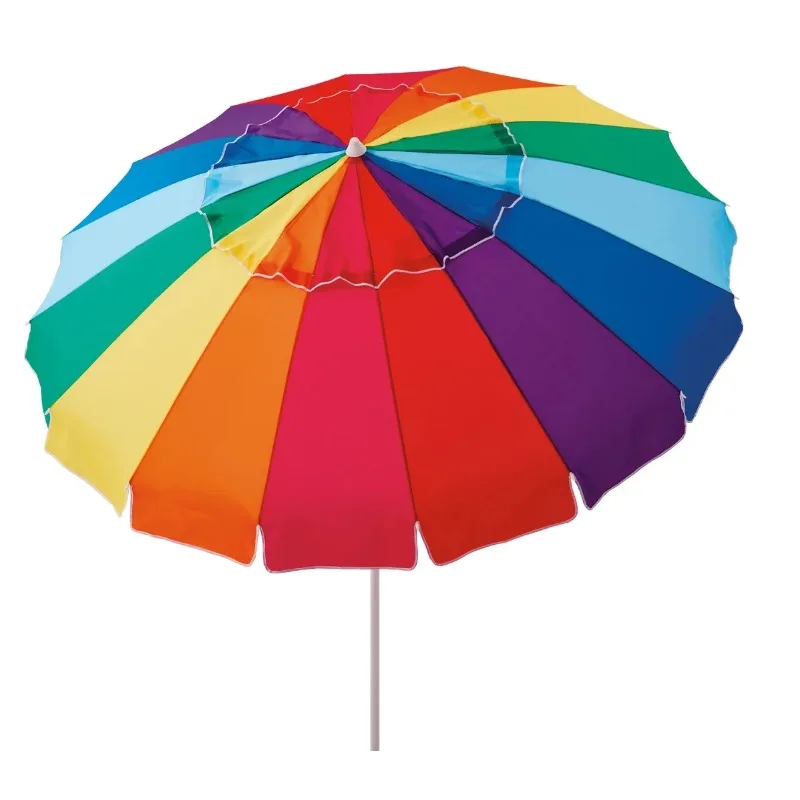 

8 Feet Beach Umbrella, Rainbow with sand anchor & Tilt Sun Shelter, Umbrellas Sunshade for Patio Garden Pool Backyard