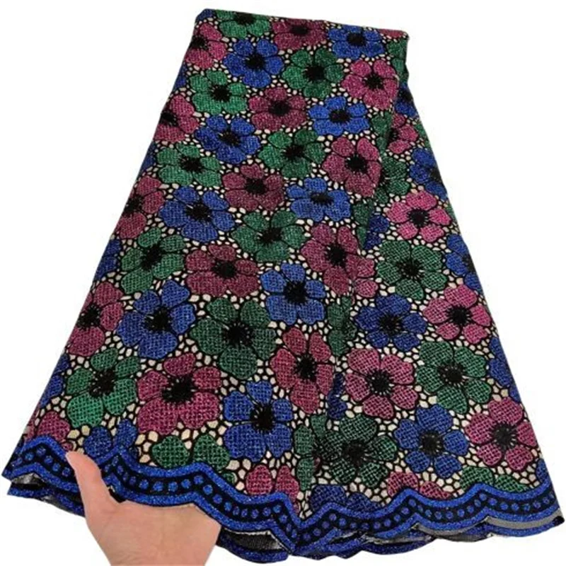 

2023High Quality African Nigerian Tulle Lace Fabric For Sewing Wedding Party Gown Dress Embroidered Net Cloth 5Yard
