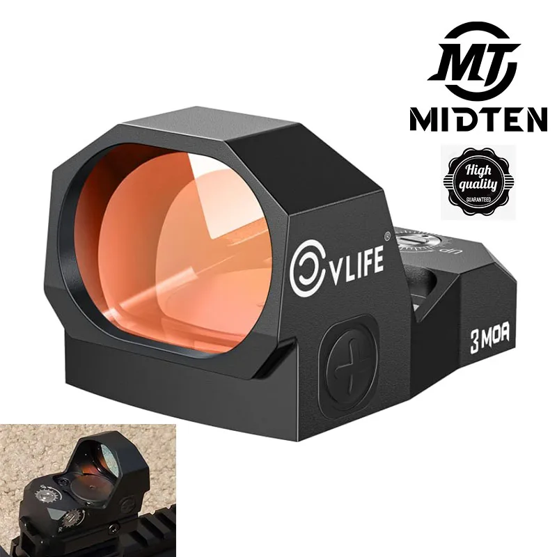 WolfCovert Motion Awake Red Dot Sight For MOS Cut Footprint 3MOA Shockproof Open 22x28mm Lens Rifle Riflescope Airsof