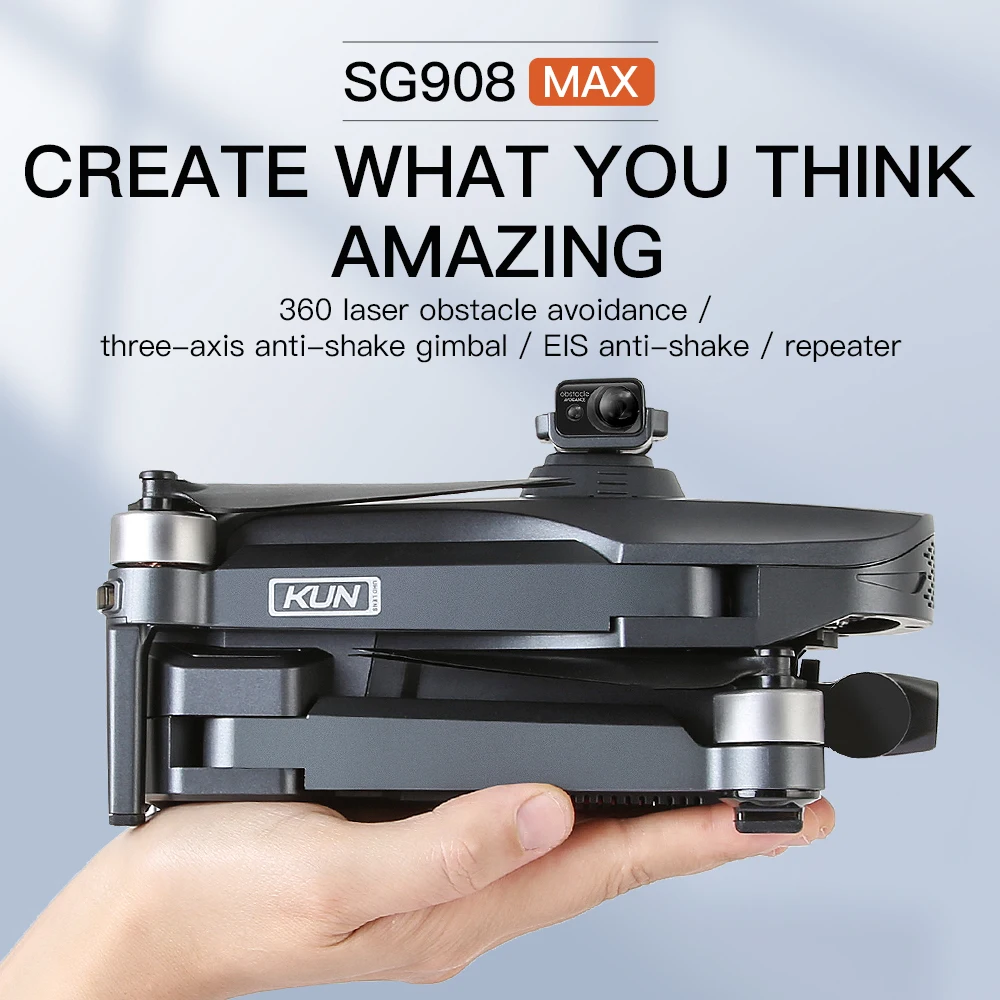 ZLL KUN SG908 MAX 360 포함 °   장애물 회피 3축 짐벌 전문 4K 카메라 3KM 거리 리피터 GPS WIFI FPV RC 드론