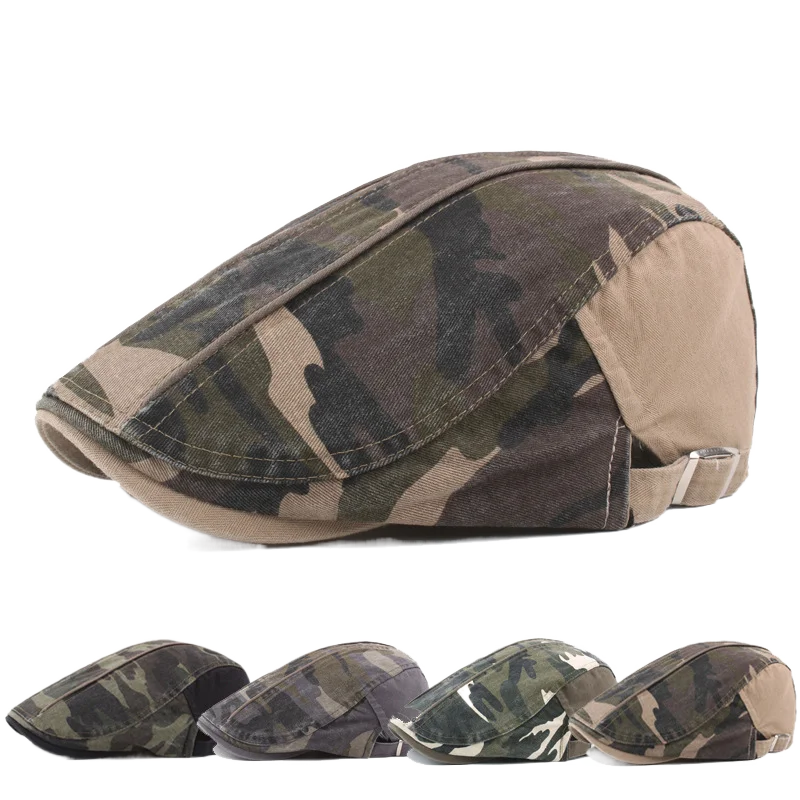 Men Women Beret Hat Popular Classic Newsboy Gatsby Cabbie Ivy Ascot Flat Cap Collection Fashion Camouflage cotton newsboy cap berets hat