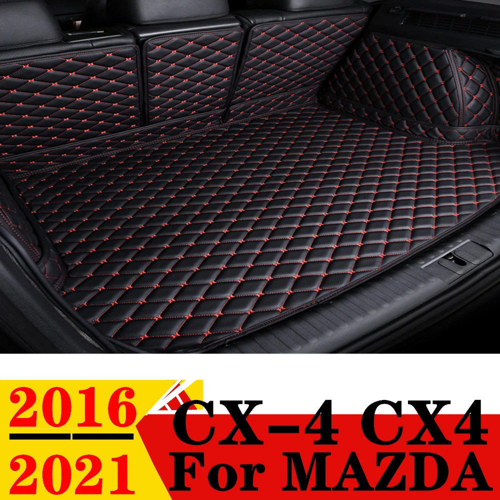 

Car Trunk Mat For Mazda CX-4 CX4 2016 2017 2018 2019 2020 2021 Rear Cargo Cover Carpet Liner Tail AUTO Parts Boot Luggage Pad