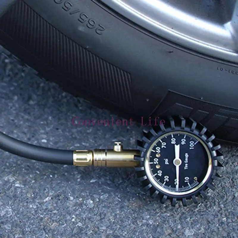 호스 0-100PSI 타이어 공기압 게이지 미터 테스터가 포함된 L1EE 타이어 압력 게이지