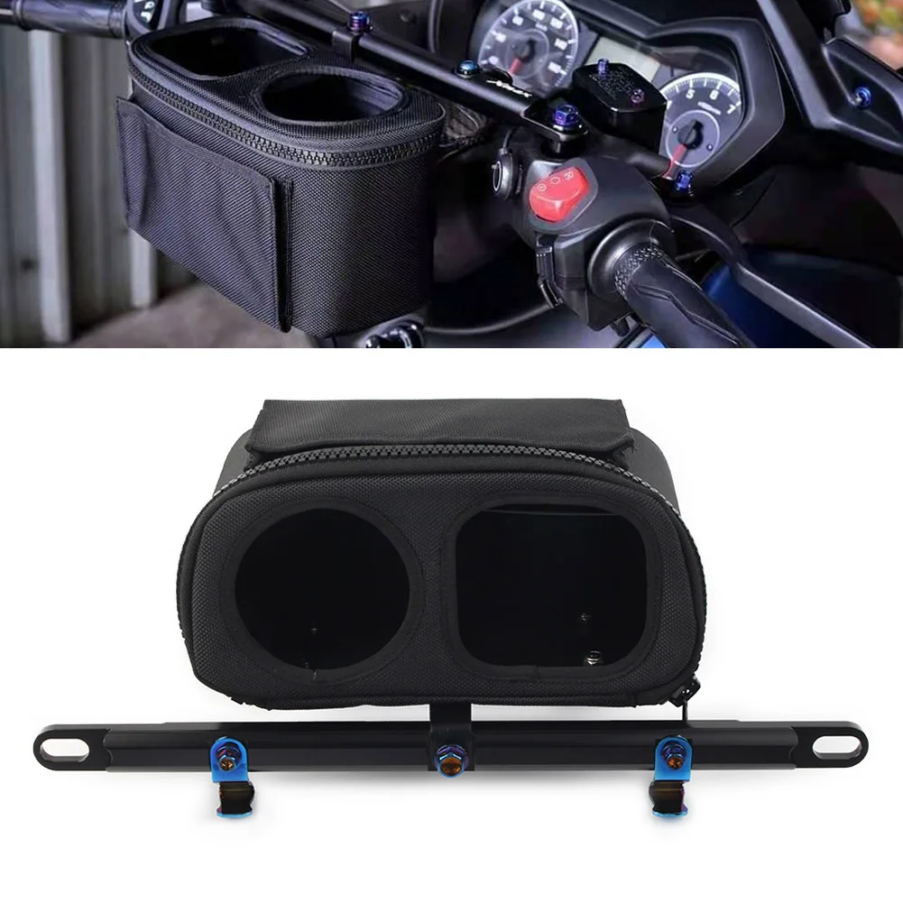 

Motorcycle Handlebar Water Cup Holder Bottle Bag with Stabilizer Bar For YAMAHA NMAX XMAX TMAX 530 500 SX DX