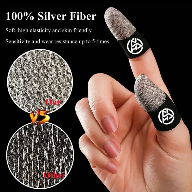 Soft Game Fingertip Gloves Sweatproof Anti-slip Gamer Thimbles Touch Screen Finger Sleeve Breathable Fingertip Cover for Gamer