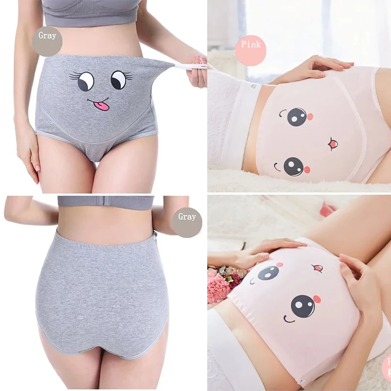 Mutandine di cotone per la biancheria intima di maternità incinta Mutandine vestiti per le donne incinte Slip di gravidanza Intimo di maternità a vita alta - immagine 4