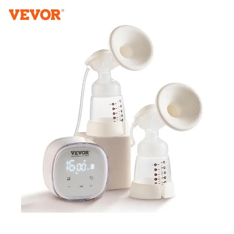 VEVOR Breast Pump Portable 2800mAH Rechargeable Double Electric Breast Pumps Anti-Backflow Breastfeeding Pump with LED Display 1
