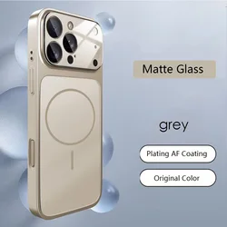 Luxury Matte Armor Magnetic Phone Case with Magsafe Wireless Charging Compatibility - iPhone 12 Pro Max (GRAY)