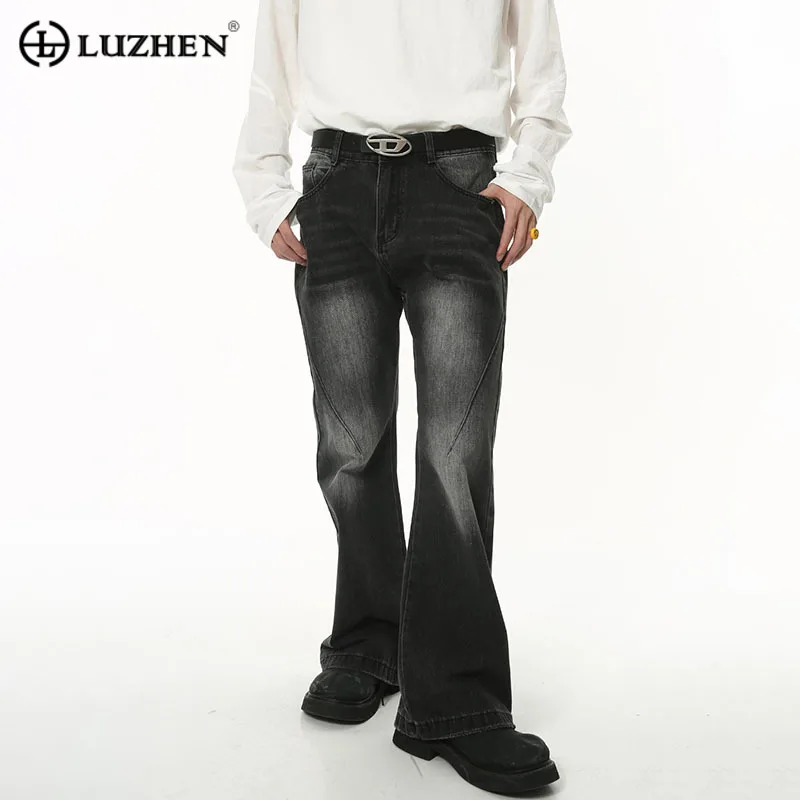 

LUZHEN 2024 Fashion Gradient Washed Design Elegant Casual Denim Pants Men's High Quality Straight Tube Trendy Jeans New D2a7b2