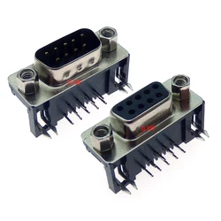 10PCS DB9 Female Male PCB Mount D-Sub 9 pin PCB Connector RS232 Connector 90-degree bent needle DR9 New Hot