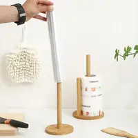 Kitchen Roll Paper Towel Holder Wooden Bathroom Oak Wood Tissue Holder Roll Towel Rack Stand Kitchen Accessories 3