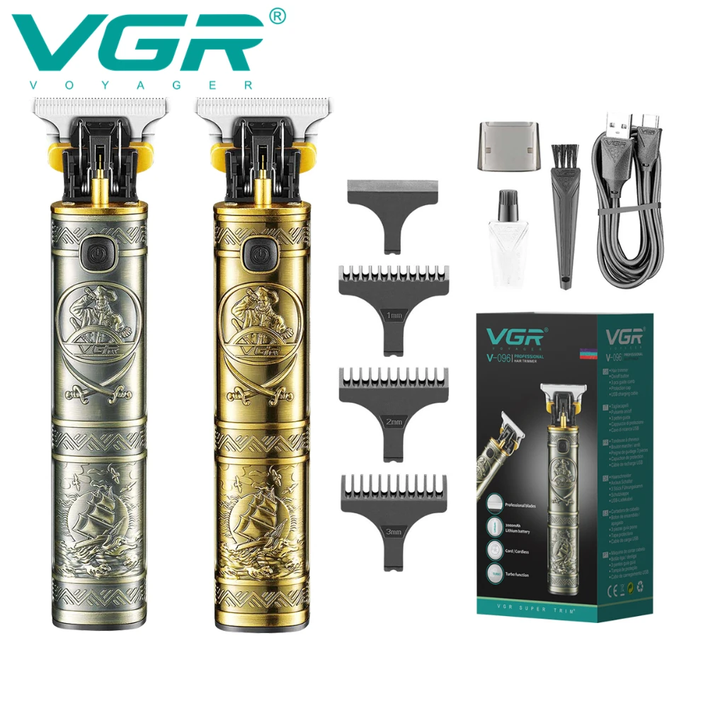 

VGR Hair Clipper Electric Hair Cutting Machine T9 Hair Trimmer Professional Haircut Machine Metal Barber Clipper for Men V-096