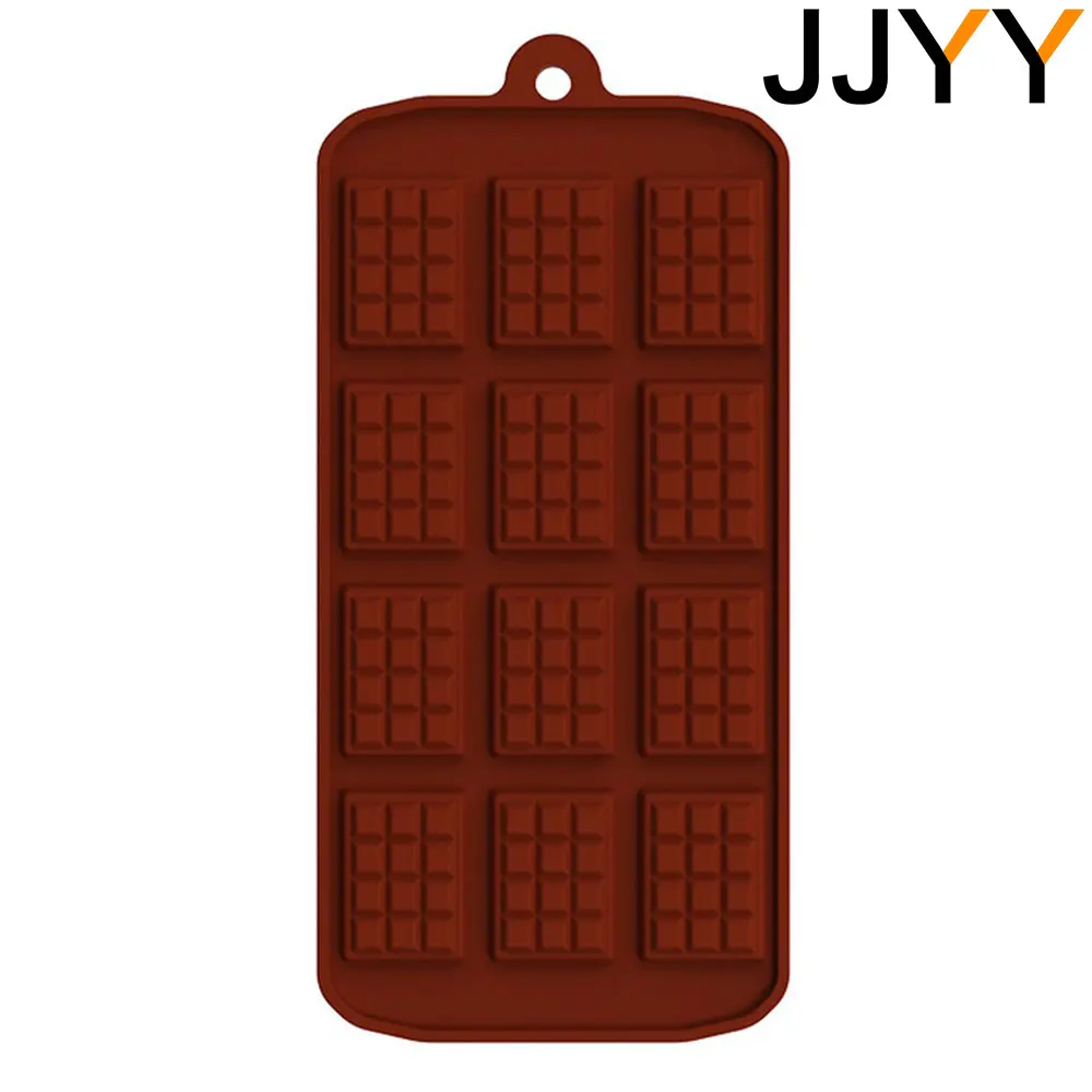 JJYY Silicone Mold 12 Even Chocolate Mold Fondant DIY Candy Bar Mould Cake Decoration Tools Kitchen Baking Accessories