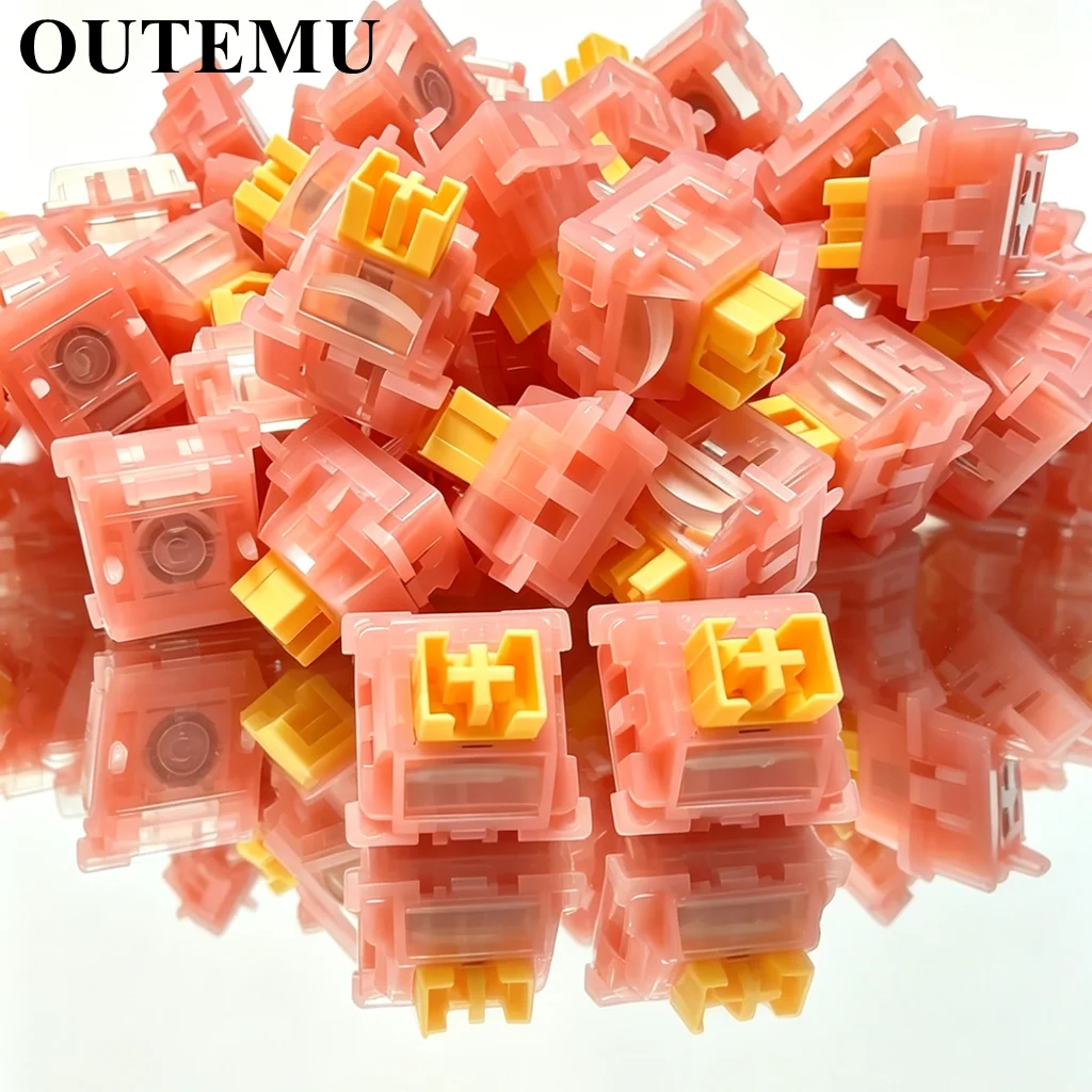 Outemu Peach Silent Magnetic Switch 2핀 프리루브드 40g 작동력 키스트로크 조정 가능한 FPS 게임 AULA MCHOSE에 적합