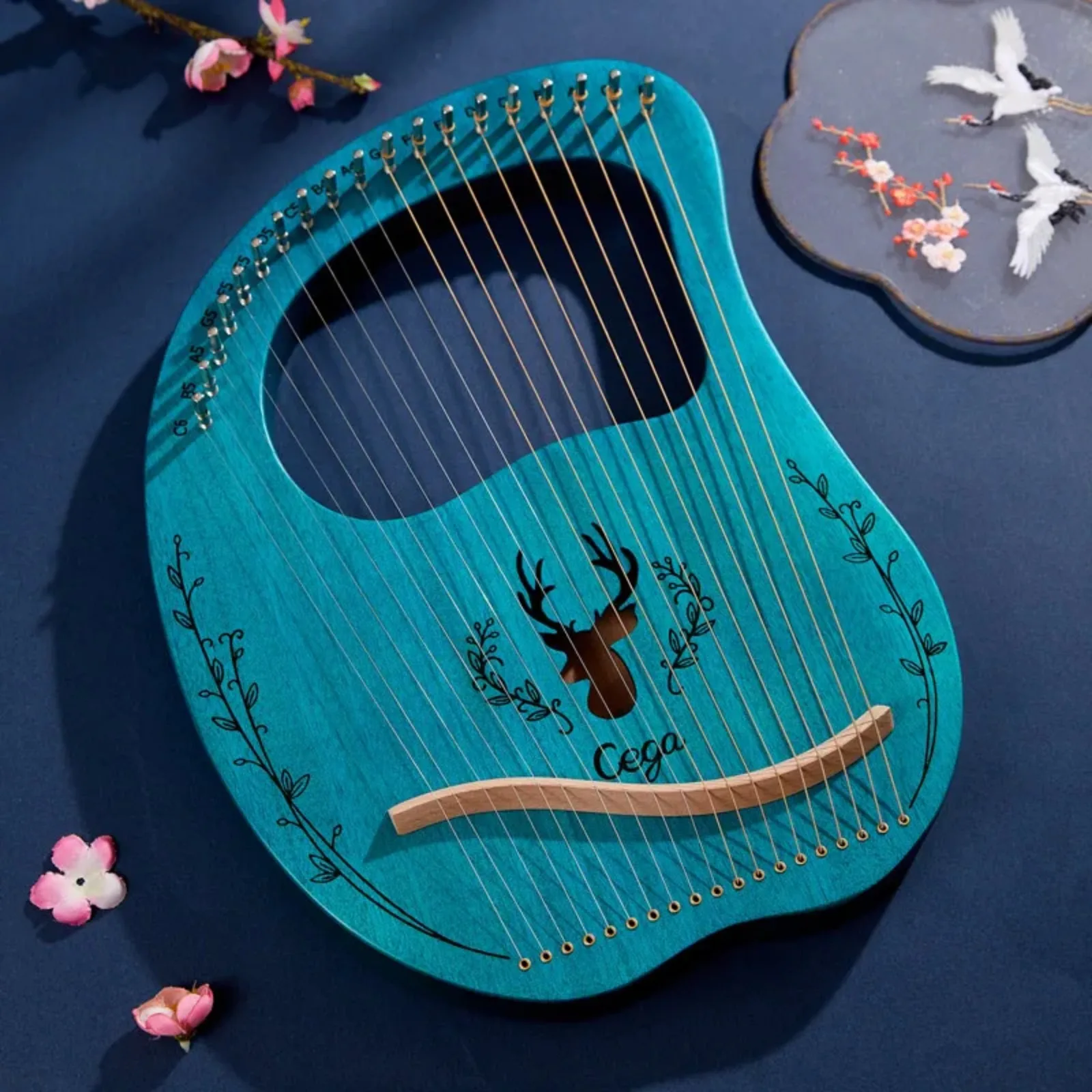 10/16/19/21/24 Strings Piano Harp Lyre Mahogany Stringed Musical Instrument Tuning Wrench Spare Strings