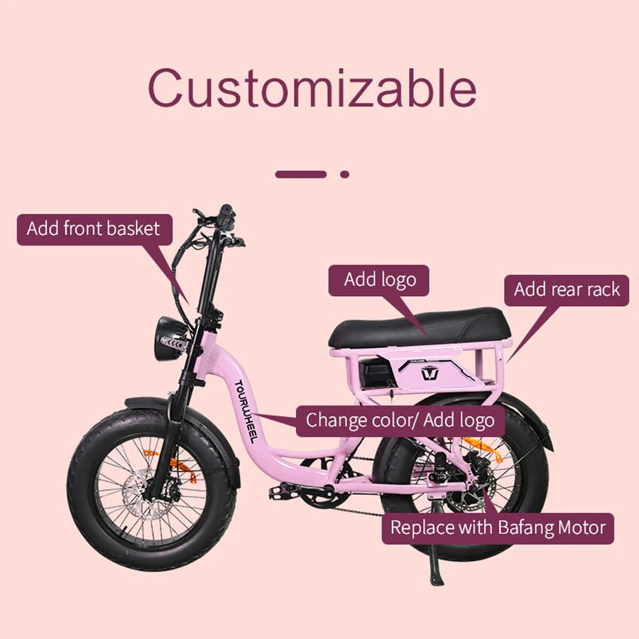 New Ebike 20Inch 48V Full Suspension 500W Lithium Battery Fat Tire 45KM/H Mountain Motorcycl Electric Bicycle