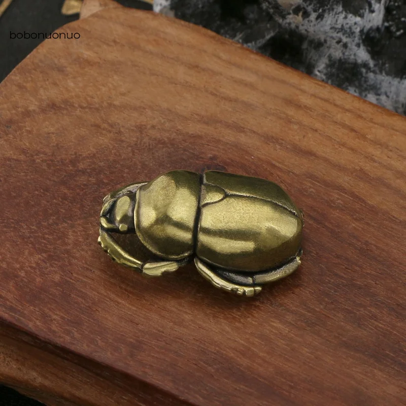 固体真鍮のペットてんとう虫の置物、ミニチュアティーペット、面白い