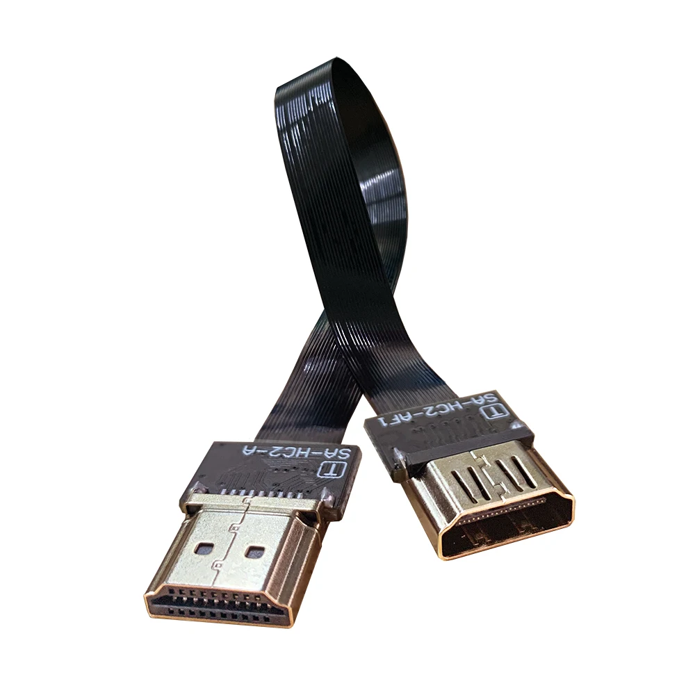

Flat Slim Soft FFC Standard HDMI Cable Male to HDMI Female Interface, Thin FPC Soft Ribbon Cable 1080P Full HDMI Extension