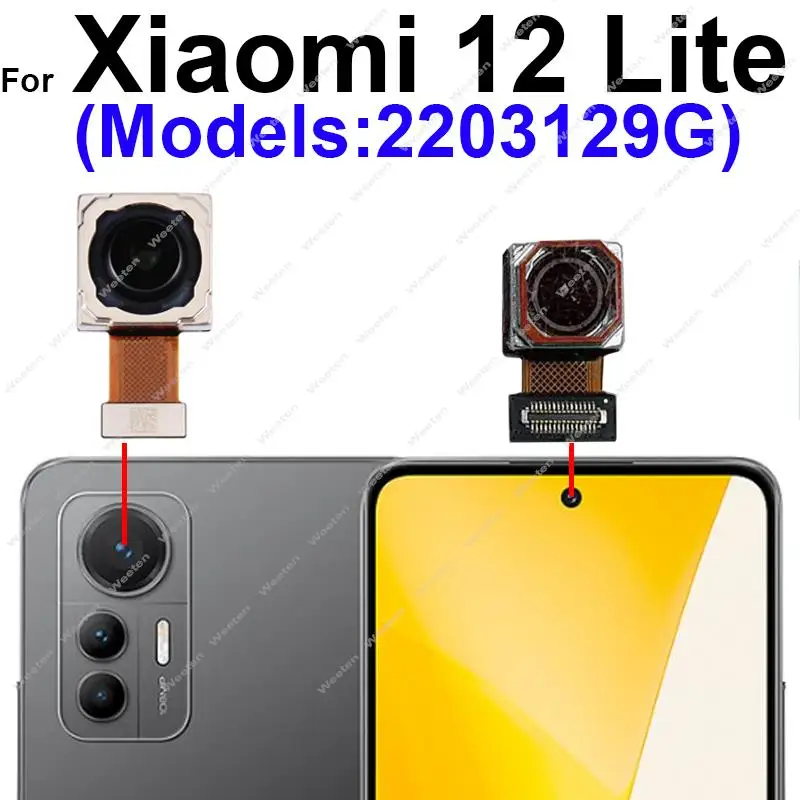 

Front Rear Main Camera For Xiaomi 12 Lite Front Selfie Facing Back Primary Ultrawide Camera Module Flex Cable Parts