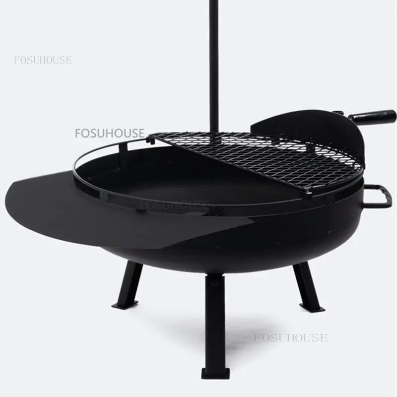 Modern Iron Art Fires Pit For Outdoor Heaters Charcoal Brazier Multifunctional Portable Household Courtyard Barbecue Grill Stove