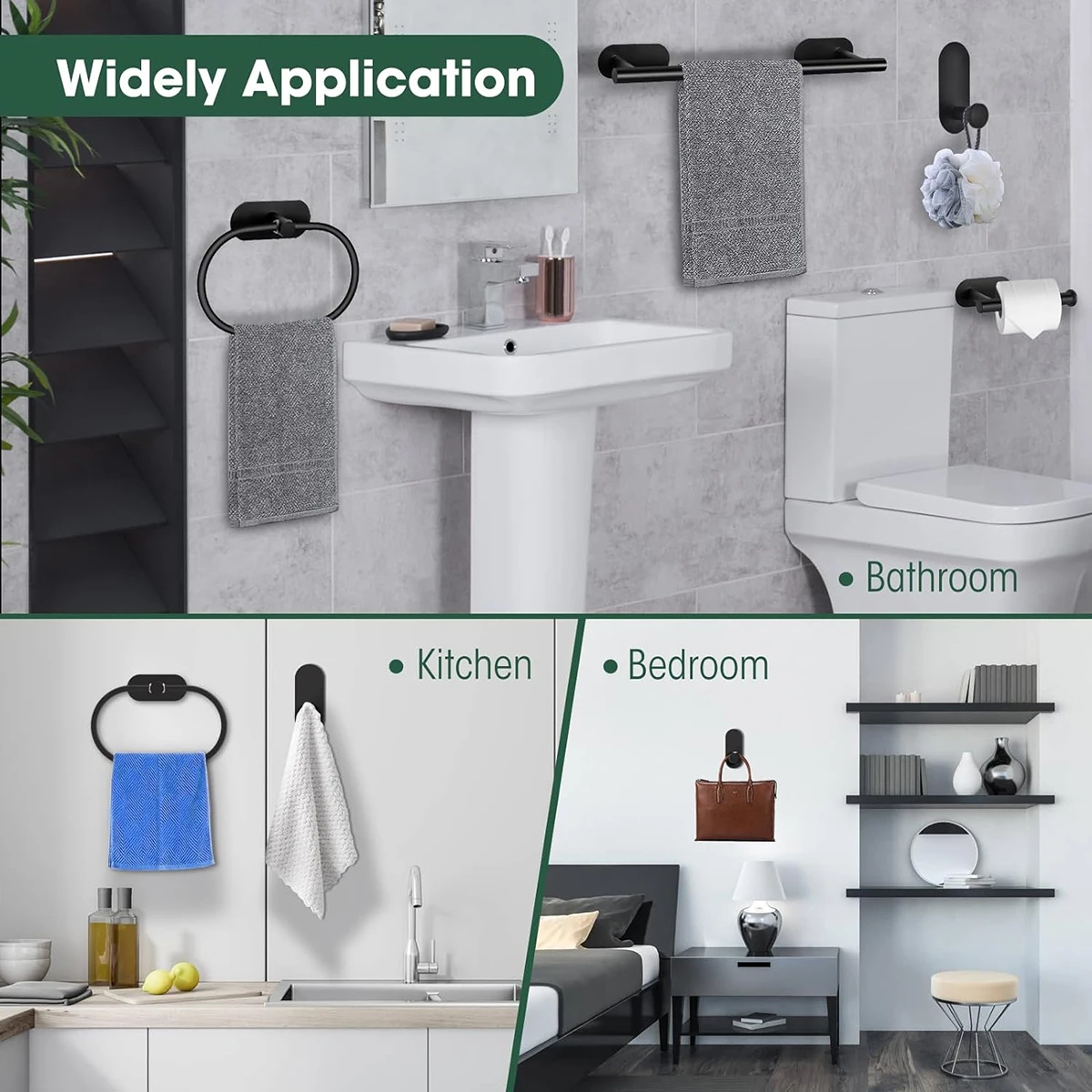 Toilet Paper Holder Towel Hook Bathroom Hardware Set Bathroom Hardware Accessories Shower Rod Storage Rack Bathroom Hardware Set No Drilling