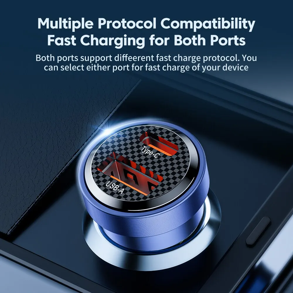 Toocki 45W Type C Fast Charging Auto Mobile Phone Charger Adapter For iPhone 15 14 13 12 11 Samsung Huawei PD AFC SCP QC 3.0