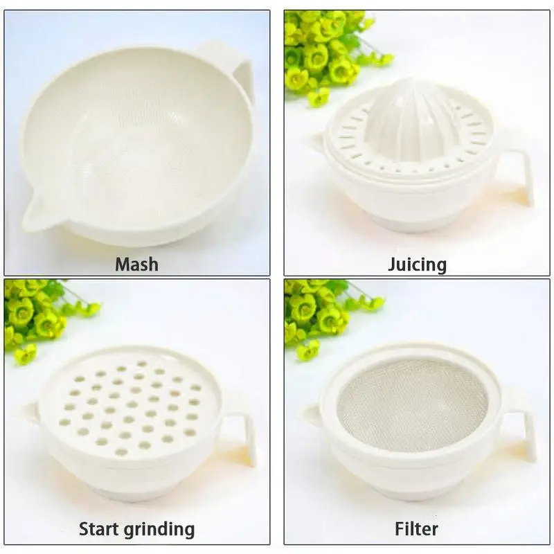 Food Grinding Bowl Baby Feeding Tool Children Manual Food Grinder Filter Juicer Puree Processor
