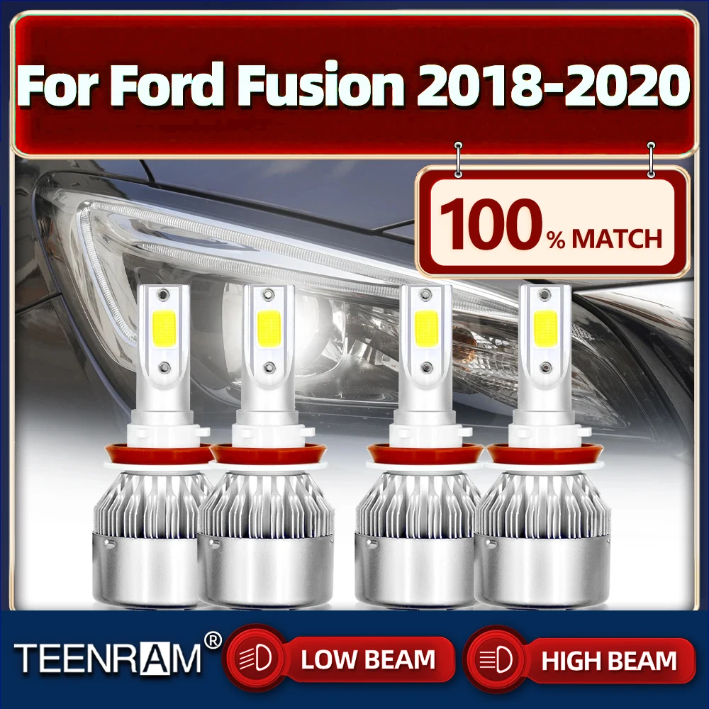 

240W 40000LM Canbus Car Headlight H11 Turbo Auto Lamp 12V 6000K High Low Beam Car Light Bulb For Ford Fusion 2018 2019 2020