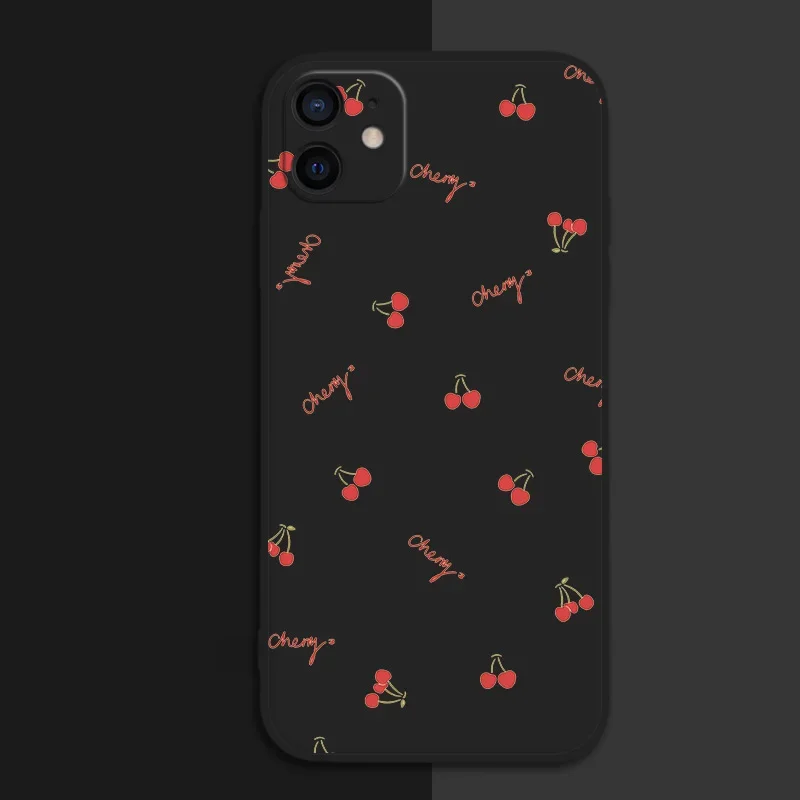 Cherry Silicone Matte Soft Back Phone Case - Stylish and Durable Cover