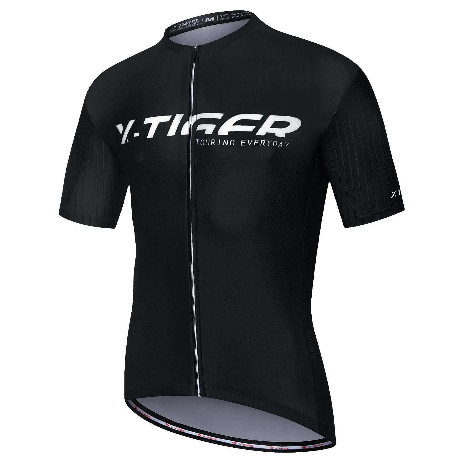 thumbnail image 1 of Camiseta de ciclismo para hombre TIGER de manga corta con 4 bolsillos traseros, transpirable, de secado rápido y que absorbe la humedad, 1 of 5