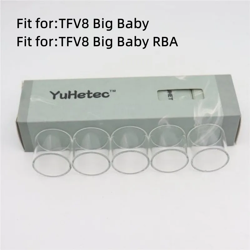 

5PCS Glass Tube for Smok TFV8 Big Baby /TFV8 Big Baby RBA Straight Replacement Machine Accessories