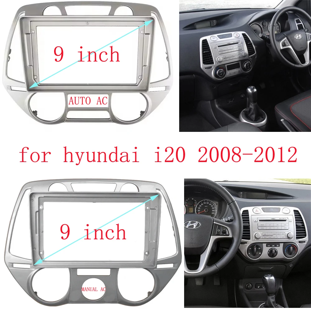 

HAOCHEN 2 DIN 9-дюймовая Автомобильная фара головного света для Hyundai i20 2008-2012 Android большой экран фотоэлемент панель комплект
