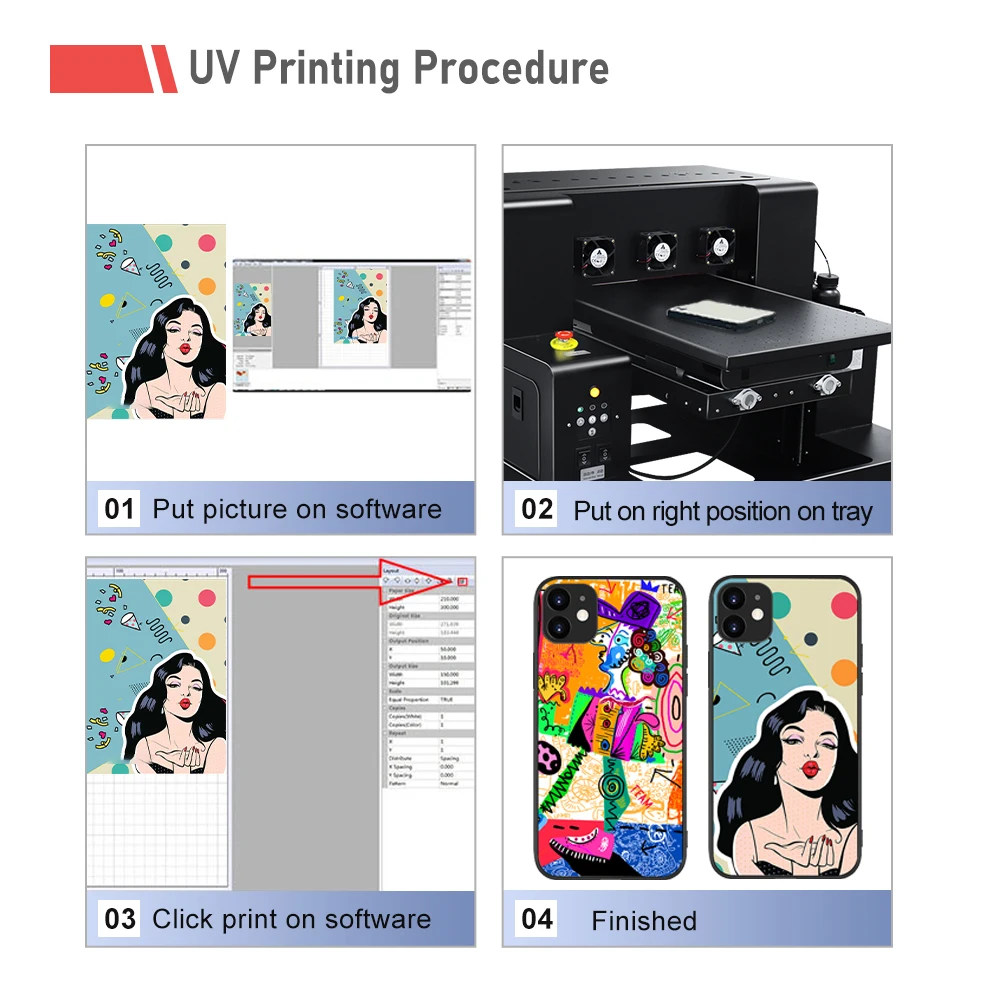 Colorsun-UV DTF Etiqueta Máquina de Impressão, A3, DTF Impressora para Garrafa, Madeira, Metal, Telefone Case