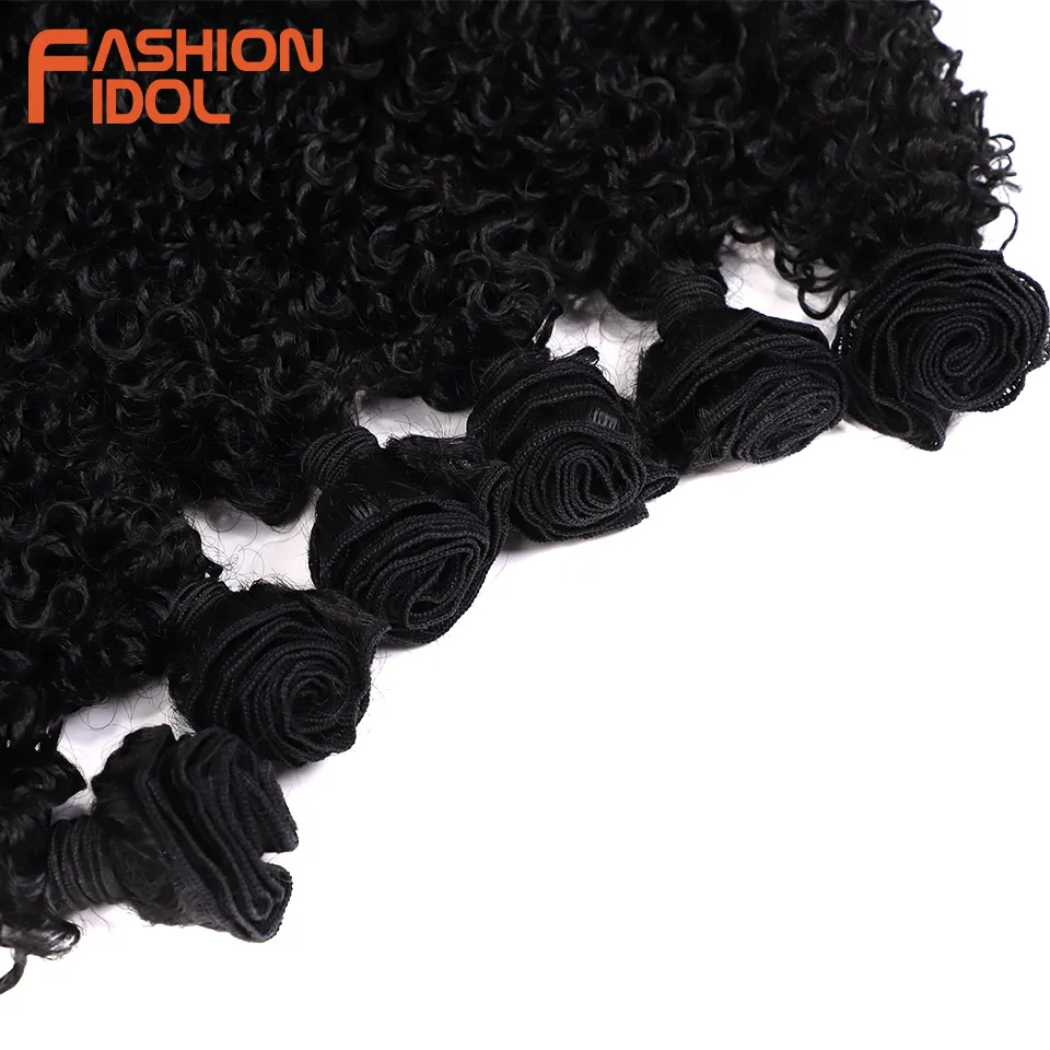 12-14 inches 6PCS 260g Synthetic Afro Kinky Curly Hair Extensions Blonde Twist Deep Wave Fake hair extensions