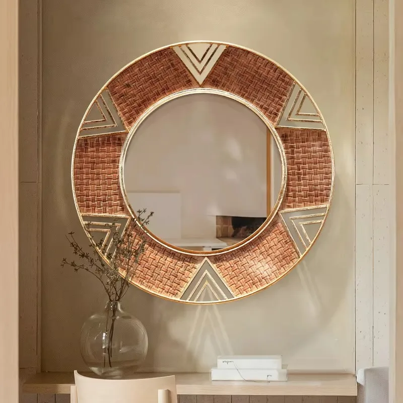 

Large Round Vintage Mirror With Gold Frame For Living Room Bedroom Entryway Home Decor Metal Art Wall