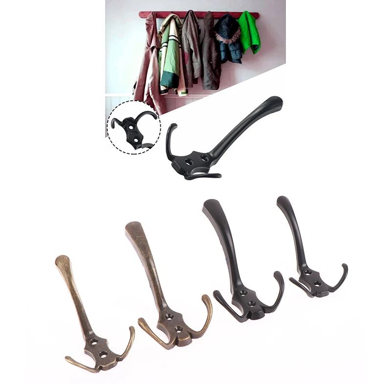 Coat Hook Wall Mounted Robe Clothes Rack Hat Wall Hanger For Bedroom Clothes Entryway Furniture Zinc Alloy 3 Hooks 1PC
