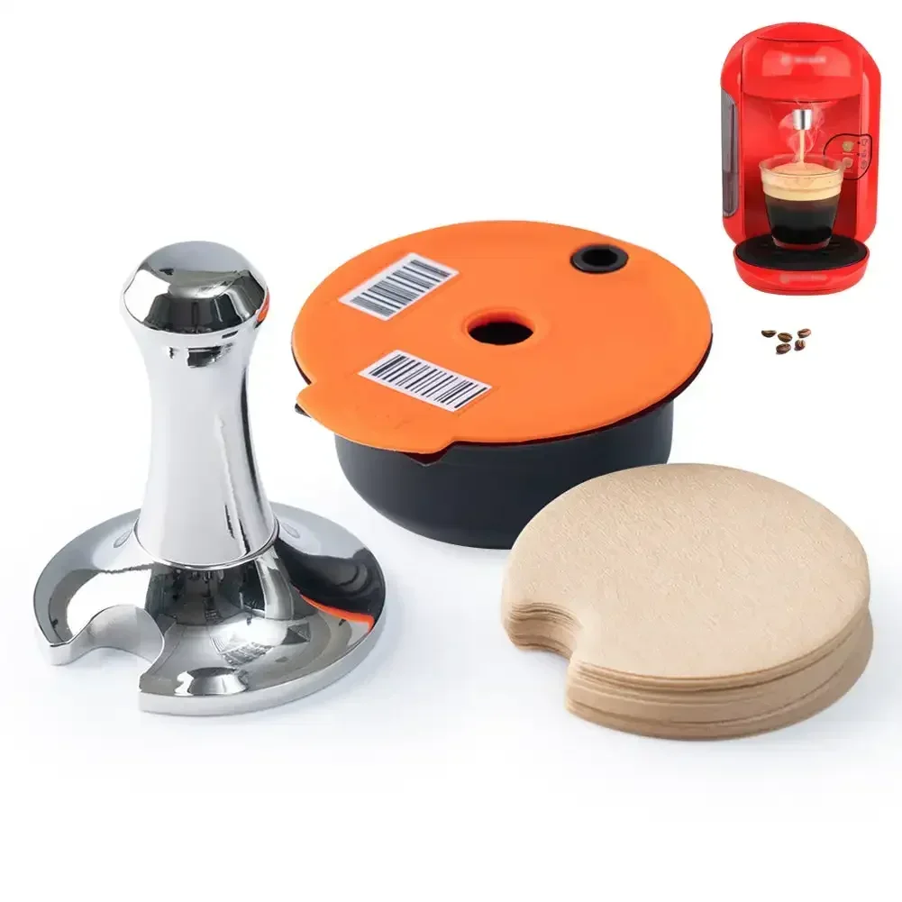 60/180/200/220ML Reusable Coffee Capsule Pods for BOSCH-s Machine Tassimo Refillable Filter Pod Silicone Lid Replacement