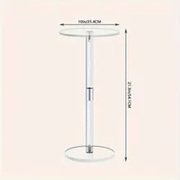 Transparent Tea Table Acrylic Side Small Round Simple Creative Corner Modern Table Space Saving Drink Table for Liveingroom 6