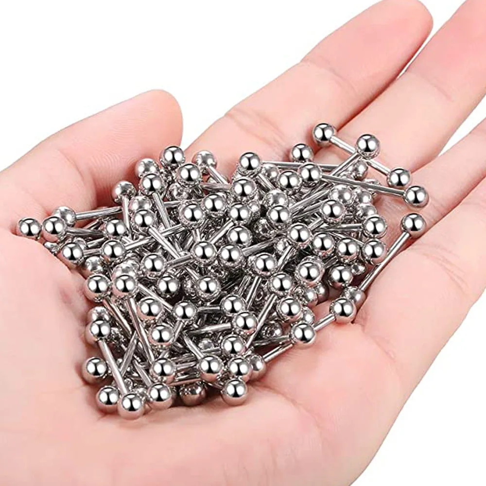 20 Pcs/Lot Stainless steel Tongue Ear Rings Bars Barbell For Woman Man Unisex Body Piercing Jewelry piercing jewelry,body piercing earrings,ear piercing jewelry,metal jewelry,body piercing jewelry,body jewelry