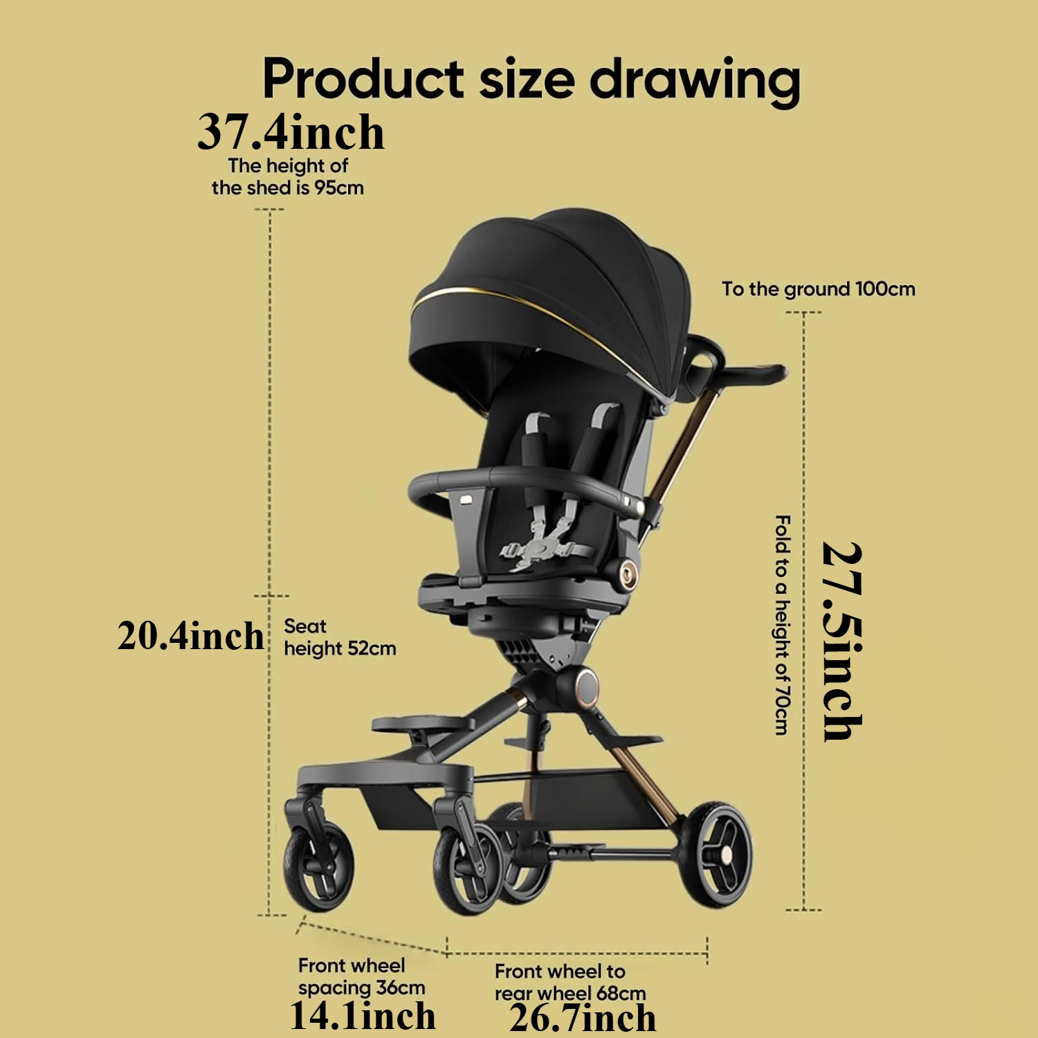 Lightweight Stroller with Bassinet Mode
