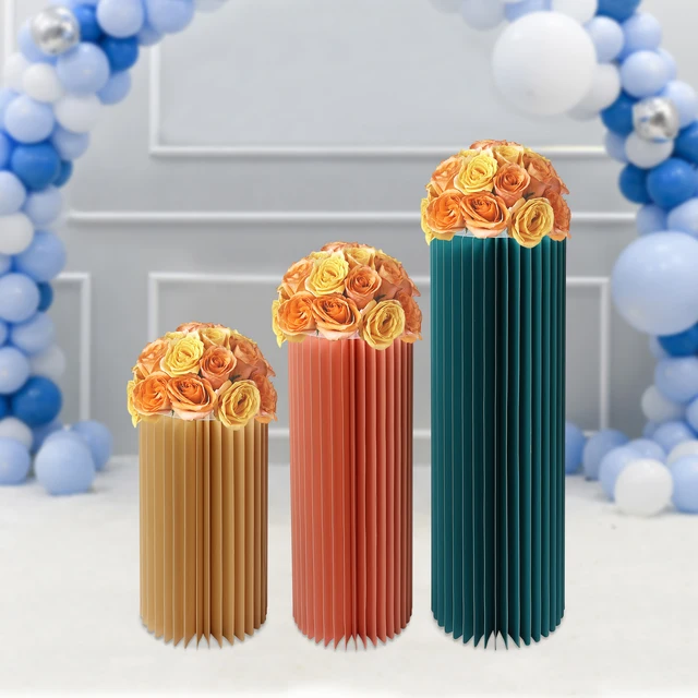 Cardboard Floral Stand Vase Cylinder Party Event Centerpieces Cardboard  Vase 3pc