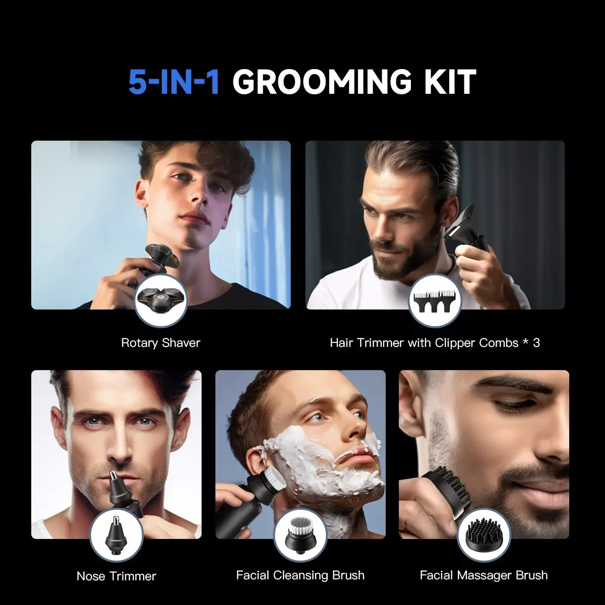 ENCHEN X8S-C Electric Shaver With 4 Replacement Heads Multi-Purpose Waterproof Type-C Rechargeable Portable Men Beard Trimmer hair clipper electric shaver hair trimmer electric razor rotary shaver electrical rotary shaver electric hair clipper cordless shaver