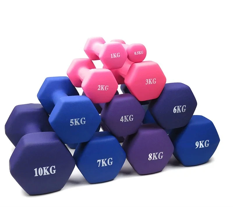 1pcs New Ladies 0.5/1kg Weightlifting Dumbbell New Design Bone Shape Portable Fitness Equipment Hexagonal Solid Iron Dumbbell