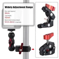 Super Clamp Camera Clamp Mount Monitor 360° Ballhead Magic Arm Double Ball Head Adapter for DSLR Camera/Gopro/LED Lights/phone - Image 5