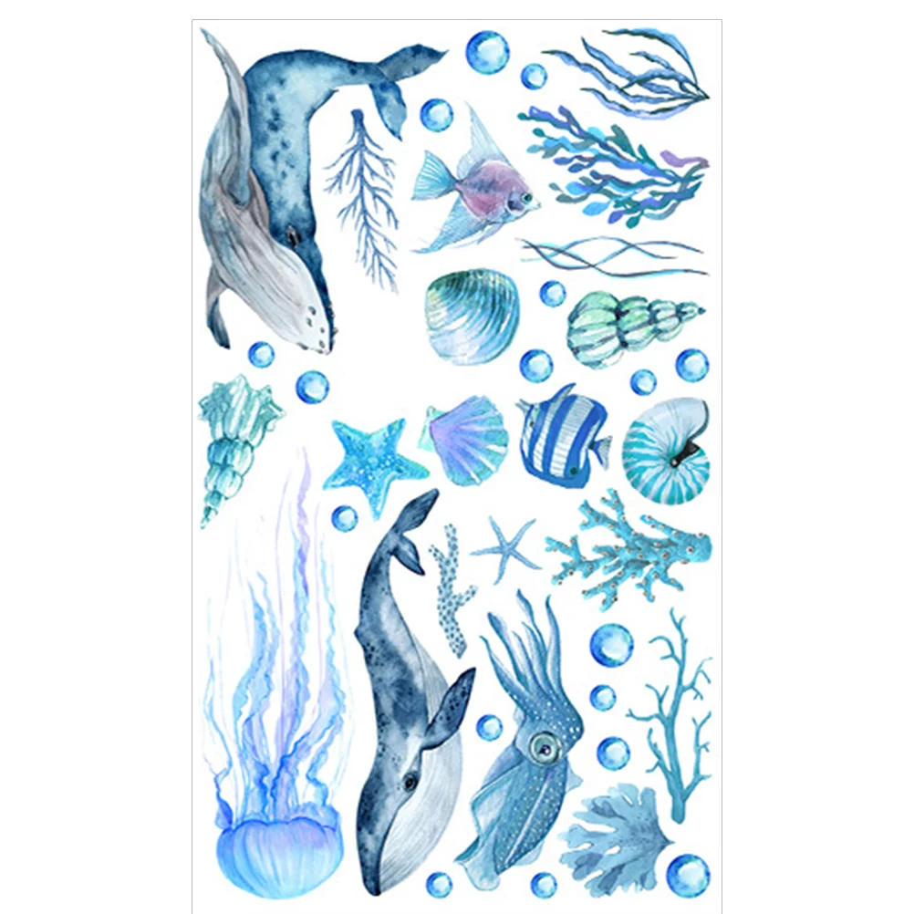

Undersea Animal Cartoon Nail Sticker for Living Room Marine Bathtub Decor Bedroom Decal Bathroom Decals DIY Kids